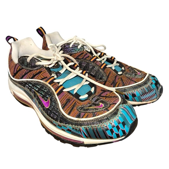 Nike Air Max 98 MENS 11.5 PRE-OWNED BHM Shoes/Sneakers OG Multi-Color CD6090-001